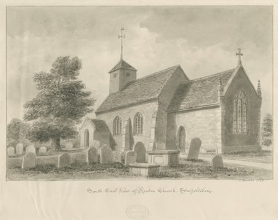 Chiesa di Ranton: disegno a seppia da John Buckler