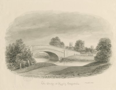 Rugeley Town - Ponte: disegno a seppia da John Buckler