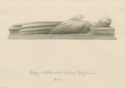 Chiesa di Shareshill - Effigie monumentale [Cassandra Swynnerton] da John Buckler