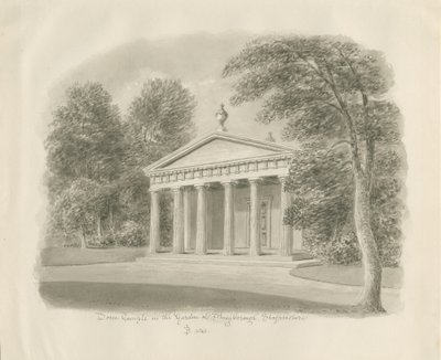 Shugborough - Tempio Dorico: disegno a seppia, 1842 da John Buckler