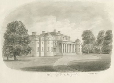 Shugborough Hall: disegno a seppia, 1843 da John Buckler