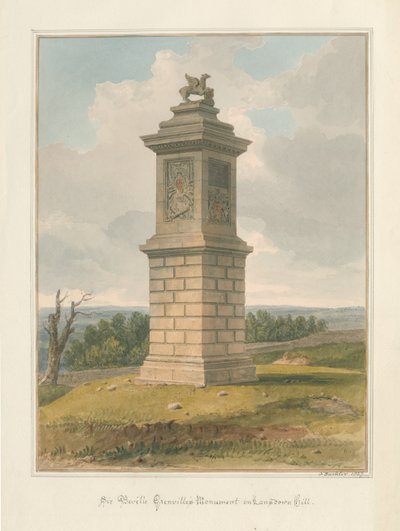 Somerset - Collina di Lansdowne - Monumento di Sir Beville Grenville da John Buckler