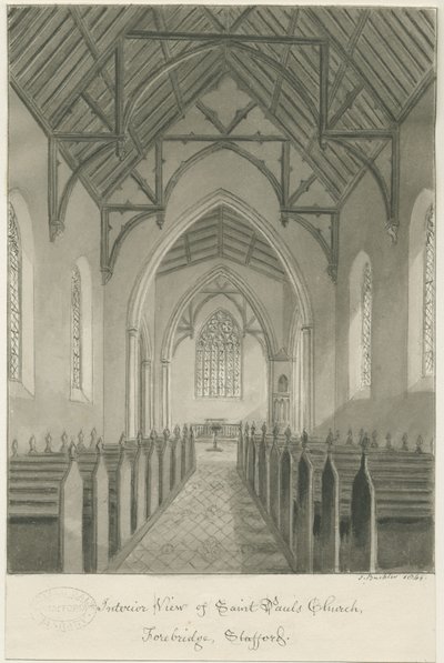 Interno della Chiesa di San Paolo, Forebridge da John Buckler