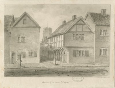 Stafford - Little Church Lane: disegno a seppia da John Buckler