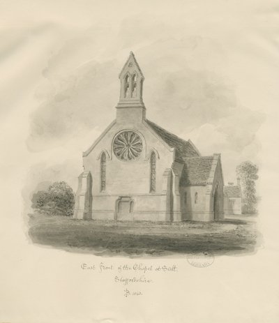 Stafford - Cappella del Sale [San Giacomo]: disegno a seppia da John Buckler
