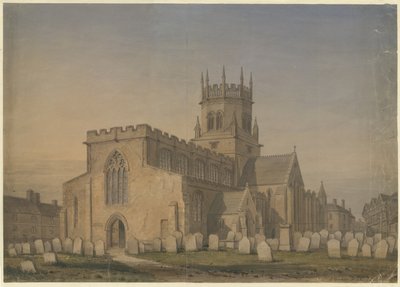 Stafford - Chiesa di Santa Maria: disegno ad acquerello da John Buckler
