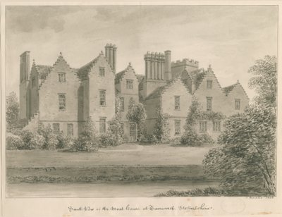 Tamworth - The Moat House: disegno a seppia da John Buckler