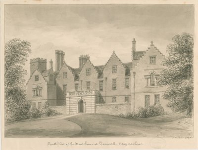 Tamworth - The Moat House: disegno a seppia da John Buckler