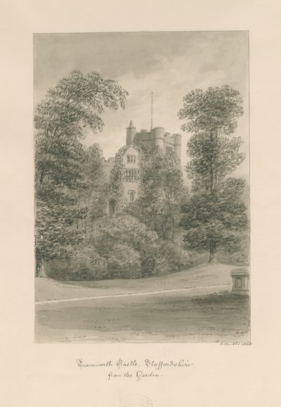 Castello di Tamworth: disegno a seppia da John Buckler