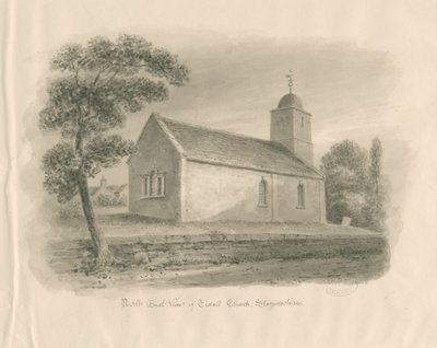 Chiesa di Tixall: disegno a seppia, nd [?1841] da John Buckler