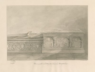 Chiesa di Uttoxeter - Tombe di Thomas Kinnersley e di una donna da John Buckler