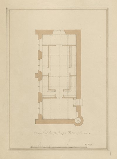 Wiltshire - Sarum - Pianta del Palazzo del Vescovo da John Buckler