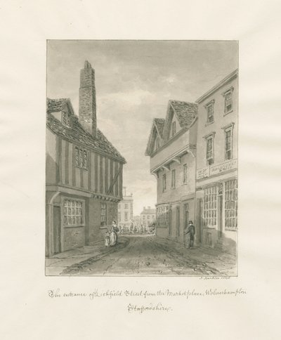 Wolverhampton - Lichfield Street: disegno a seppia da John Buckler