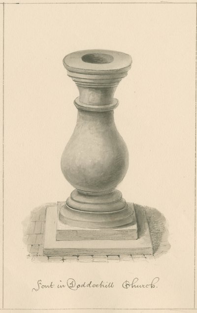 Worcestershire - Droitwich - Dodderhill Church Font, 1833 da John Buckler