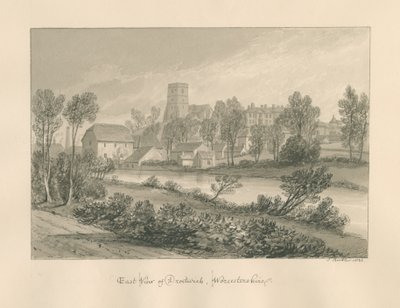 Worcestershire - Droitwich - East View of Town, 1833 da John Buckler