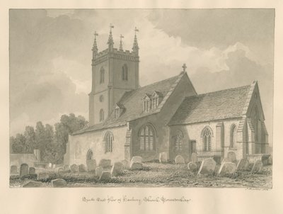 Chiesa di Hanbury: disegno a seppia, 1833 da John Buckler