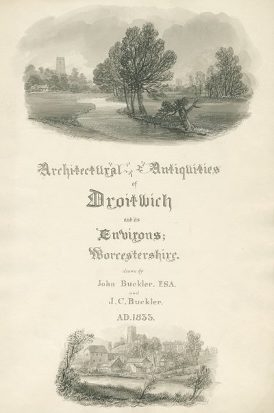 Worcestershire - Pagina del titolo per il portfolio di lavori di John e J. C. Buckler da John Buckler