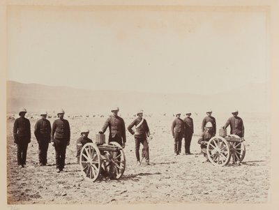 Un gruppo di soldati con due mitragliatrici Gatling da John Burke