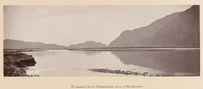 Il fiume Kabul, Jellallabad, scena del disastro, 1879 da John Burke