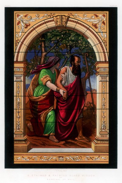 Una finestra di vetro colorato e dipinto, XIX secolo da John Burley Waring
