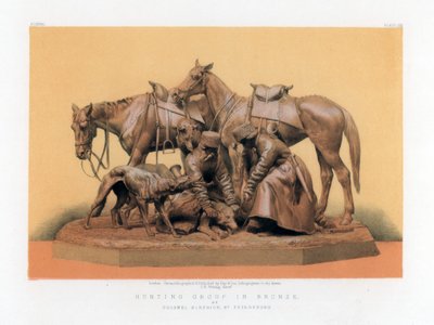 Gruppo di caccia in bronzo, XIX secolo da John Burley Waring