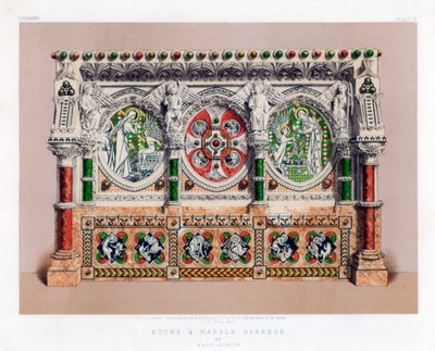 Reredos in pietra e marmo, XIX secolo da John Burley Waring