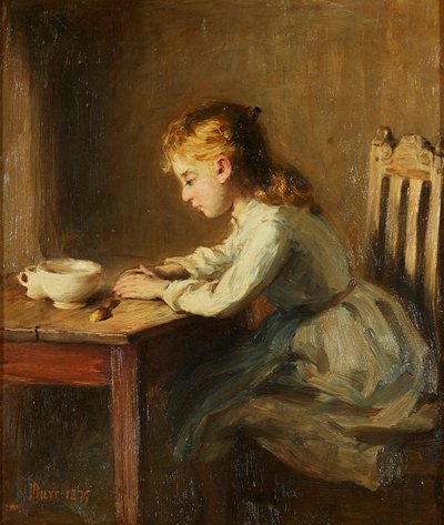 Ragazza al Tavolo della Colazione da John Burr