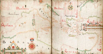 Carta dei mari Mediterraneo, Nero e Caspio da John Burston