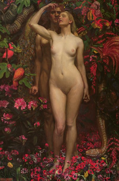 Adamo ed Eva con il serpente, 1877 da John Byam Liston Shaw
