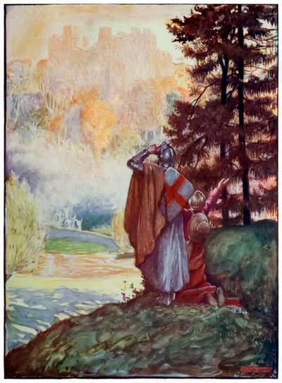 Cristiano e Speranzoso vedono la Città Celeste da Il Viaggio del Pellegrino da Questo Mondo a Quello che Verrà di John Bunyan, illustrazione di Byam Shaw da John Byam Liston Shaw