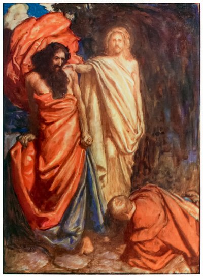 Fedele abbattuto da Mosè da Il progresso del pellegrino di John Bunyan da John Byam Liston Shaw