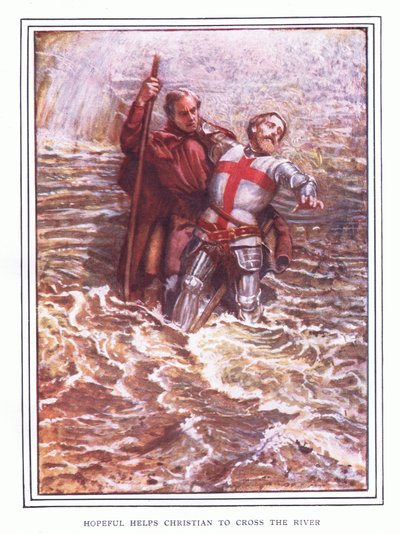 Hopeful aiuta Christian ad attraversare il fiume da John Byam Liston Shaw