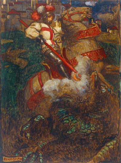 San Giorgio che uccide il drago, 1908 da John Byam Liston Shaw