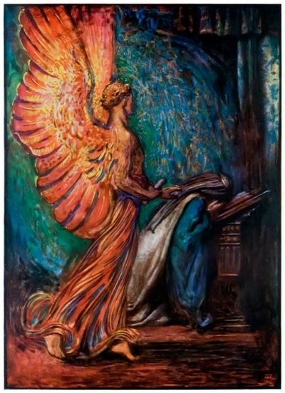Il Messaggero arriva da Cristiana da Il Viaggio del Pellegrino da Questo Mondo a Quello che Verrà di John Bunyan, illustrazione di Byam Shaw da John Byam Liston Shaw