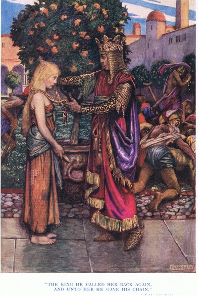 Il re la richiamò indietro e le diede la sua catena, 1928 da John Byam Liston Shaw