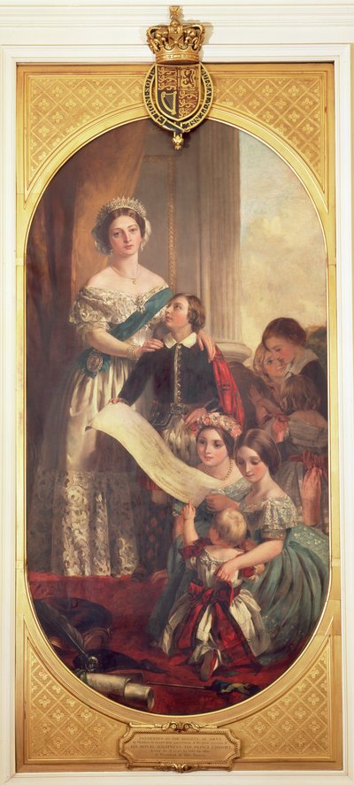 Regina Vittoria (1819-1901) con Albert Edward, il Principe di Galles, Victoria, la Principessa Reale e altri membri della Famiglia Reale, 1864 da John Calcott Cope