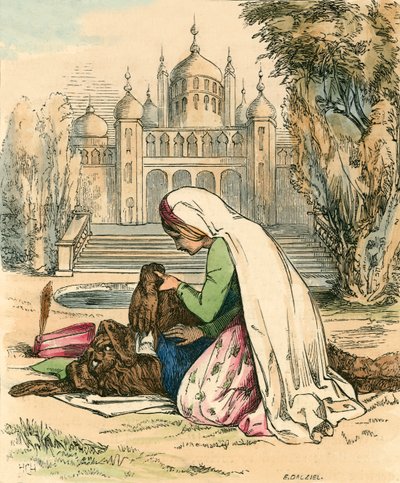 Bellezza scopre la bestia nel giardino da John Callcott Horsley