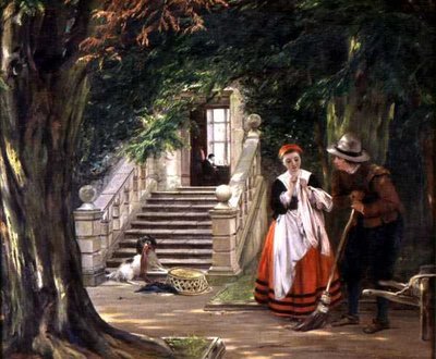 Il flirt fuori dalla casa del padrone da John Callcott Horsley
