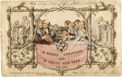La prima cartolina di Natale, 1843 da John Callcott Horsley