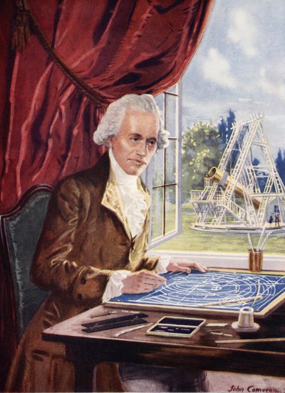 William Herschel al lavoro a Observatory House, Slough da John Cameron