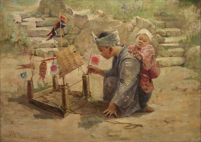 Ragazzo giapponese che costruisce una nave da guerra da John Charles Arter