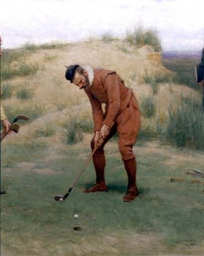 Durante il tempo dei sermoni, (dettaglio) del golfista, 1896 da John Charles Dollman