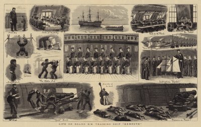 Vita a bordo della nave scuola HM Exmouth da John Charles Dollman