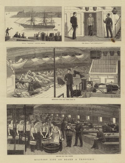 Vita militare a bordo di una nave da trasporto truppe da John Charles Dollman