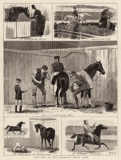 Schizzi allo Show dei Cavalli di Islington da John Charles Dollman