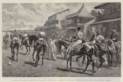Corse di Ascot, Cavalli che Passano davanti alla Tribuna Reale sulla Strada verso il Punto di Partenza da John Charlton