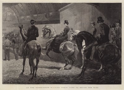 Alla mostra di cavalli, aspettando il loro turno per entrare nel ring da John Charlton