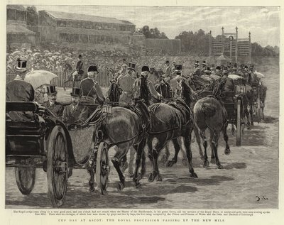Giorno della Coppa ad Ascot, il corteo reale passa sul New Mile da John Charlton