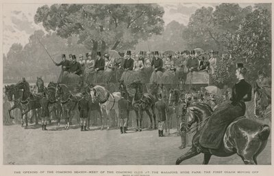 Riunione del Coaching Club al Magazine, Hyde Park, Londra (incisione) da John Charlton