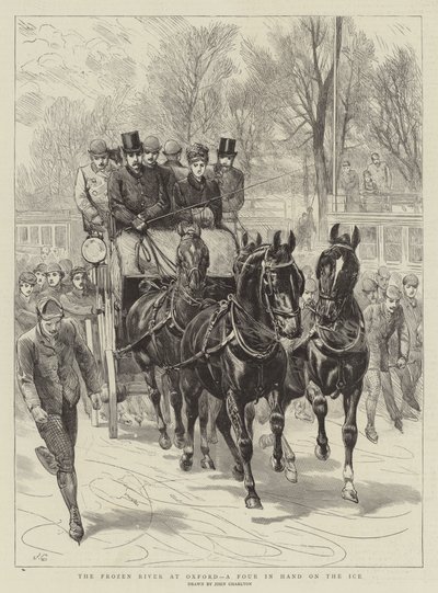 Il Fiume Ghiacciato a Oxford, una Carrozza a Quattro Cavalli sul Ghiaccio da John Charlton
